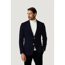 İgs Lacivert Mono Yaka Slim Fit Dar Kalıp Erkek Ceket-25956