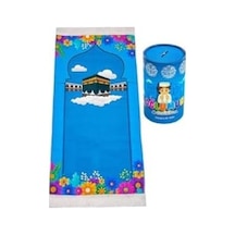 Best Gift 3 Parça Namaza Ilk Adım Çocuk Hediyelik Silindir Kumbara Kutulu Seccade Seti