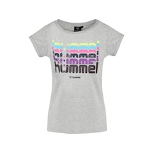 Hummel Catty Kadın Gri Baskılı Bisiklet Yaka Tişört