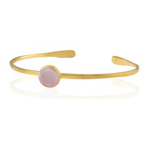 Kadir Jewellery Zirkon Taşlı Ayarlanabilir 22 Ayar Altın Kaplama Bilezik Pembe