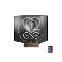 Luvivia Kalp Sevgiliye Hediye V2 Fotoğraflı Saatli 3d Lamba - Masa Gece Lambası