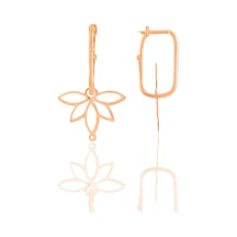 Söğütlü Silver Gümüş Rose Yaşam Çiçeği Lotus Göçmen Küpe