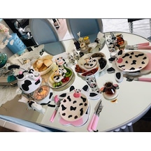 Inek Ahşap Supla - Amerikan Servis - Tabak Altı Çok Renkli