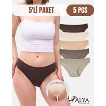Alya Underwear Kadın Pamuklu Hipster - Slip Külot 5 Farklı Renk 1 Pakette Multicolor-p20