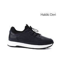 Gönderi(R) Gönderi R Erkek Lacivert Antik Likralı Lastik Bağcıklı Hakiki Deri Comfort Sneaker Ddma80442145 Lacivert