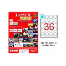 Tanex Tw-2148 - 40.6 X 25.4 MM Laser Etiket 100 Adet