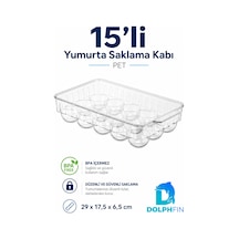 15 Li Kapaklı Pet Yumurta Saklama Kabı Buzdolabı Yumurtalık Organizeri Beyaz
