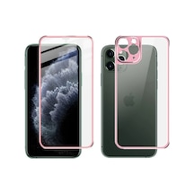 İphone 11 Pro Max Metal Çerçeve Ön Arka 3d Full Tempered Cam Koruyucu- 5775