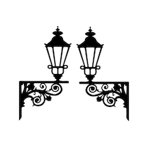 Park Lambası Şamdan Duvar Sticker 40 X 22 Cm