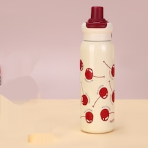 Aurora Öğrenci Termos Bardıbüyük Kapasiteli 304 Paslanmazçelik Hasır Bardak - Kırmızı Kırmızı