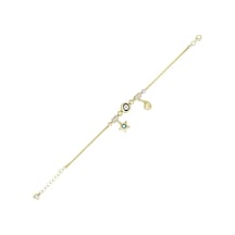 Altın Nazar Boncuklu Bileklik T072912 Sarı Altın