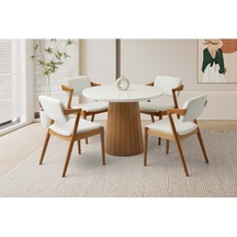 Beyaz (Sadece Masa) Mobilgen Piramit Ayak Orkide HG Masa