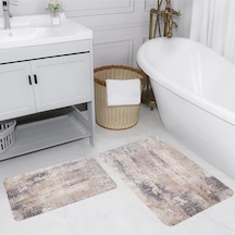 Rovigo Home Baskılı Kaymaz Taban 2 Li Banyo Paspas Takım Rvg5165-100X60-60X50 Çok Renkli