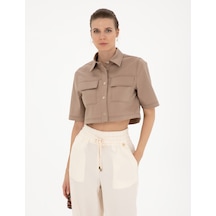 Pierre Cardin Kadın Bej Gömlek Desenli 50284674-vr011 Bej