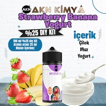 Strawberry Banana Yoğurt Yoğun Dıy Kit Çilek Muz Yogurt Gıda Aroması %25 Oranda Aroma İçerir Hazır Değildir 100 Ml