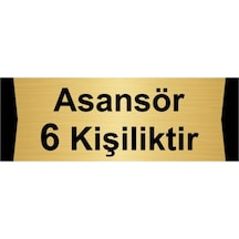 Asansör 6 Kişiliktir 7x20cm Altın Renk Metal Yönlendirme Levhası