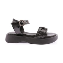 Dgn 4851-22y Kadin Büzgü Bantli Kalin Taban Sandalet 4851-2027-R1534 Siyah