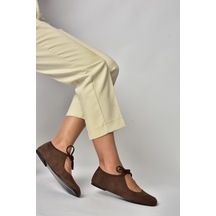 Fox Shoes Z250010502 Kahverengi Süet Bağlama Detaylı Günlük Kadın Ayakkabı