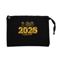 Happy New Year 2026 Magic Siyah Clutch Astarlı Cüzdan / El Çantası