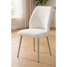 Oval Sandalye Kılıfı Büyük Oval Likralı Yıkanabilir Streç Lastikli Sandalye Örtüsü Krem Rengi Krem Diğer