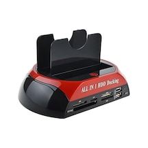 Px-385 Harici Usb 2.0 2.5/3.5 Ide + Sata Hdd Docking, Kart Okuyuculu Harddisk Okuma Adaptörü, Eski Ide Sata Disk Veri Aktarım Çevirici, Pc Laptop Teknik Servis İçin Harici Disk Bağlantı Aparatı