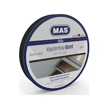 Mas Kaydırmaz Bant 25mmx25m Siyah 2656
