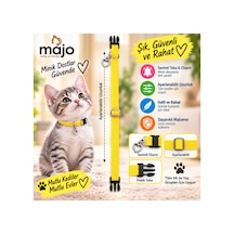 Baron Pet Kedi Boyun Tasması Kalp Charm Detaylı Ayarlanabilir Güvenlik Tokalı - Sarı