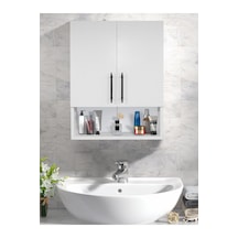 Teknor Çok Amaçlı Banyo Dolabı, Ecza Dolabı, 2 Kapaklı Dolap Beyaz