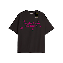 Flood Of Style Siyah Oversize T-shirt Fixhim Özel Tasarım