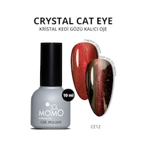 Momo Professional Kristal Kedi Gözü Kalıcı Oje Ce12 Yarı Şeffaf Kırmızı 10 Ml