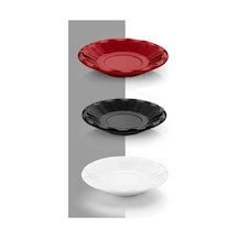 Tria Porelin 6'lı Çay Tabağı - Siyah