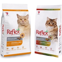 Reflex Tavuklu + Tavuklu Renkli Taneli Yetişkin Kedi Maması 2 x 2 KG