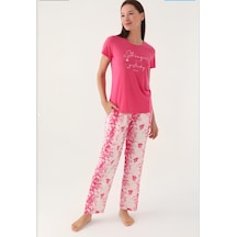 Pierre Cardin 8829 Kısa Kol Kadın Pijama Takımı Açık Fuşya