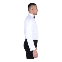 Cengiz İnler Ata Yaka Taş Düğmeli Slimfit Damatlık Gömlek 001
