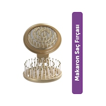 Beauty Makaron Metalik Saç Fırçası - 3d Esnek, Aynalı, Çanta Boy - Compact Detangler Altın