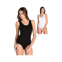 Tutku Kadın Siyah 6'lı Paket Geniş Askılı Likralı Çıtçıtlı Body Atlet 0149armadashop6 Çok Renkli