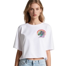 Unicorn Oversize Unisex T-shirt Beyaz