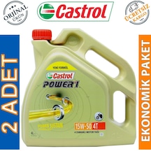 Castrol PoWer 1 4t 15W-50 4 L 4 Zamanlı Motosiklet Yağı (2 Adet)