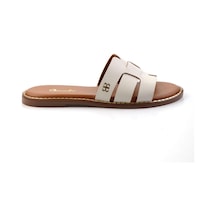 Bambi Bej Leather Kadın Terlik K04073101903 Bej