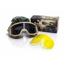 Anadolu Tactical Taktik Koruyucu Gözlük Askeri Airsoft Değiştirilebilir Lensli Koruma Gözlüğü