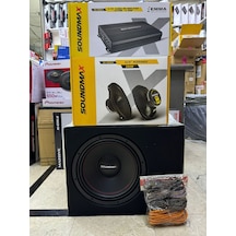 Soundmax Set 30cm Bass 4 Kanallı Anfi 4x70 Soundmax Oval Midrange Kablo