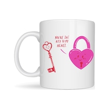 Model 27 You Re The Key To My Heart Tasarımlı Porselen Kupa - Sevgiliye Arkadaşa Özel Anlamlı Hediye Diğer