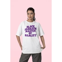 Black Sabbath Master Of Reality Yazılı Unisex Oversize Müzik Grub Beyaz