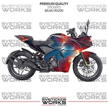 Bajaj Rs200 Kaplama Sticker Magma Design Motor Kaplama Modeli Hazır Kit Tüm Modeller Uyumlu Kırmızı