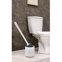 Silikon Wc Tuvalet Banyo Fırçası Klozet Fırçası Beyaz-gri Oval 508 Yeşil