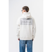 Respire Erkek Da Vinci Baskılı Kapüşonlu Oversize Hoodie Ekru