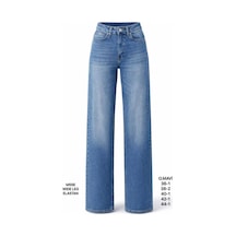 Miss Poem Kadın Mavi Yüksek Bel Wide Leg Jean Pantolon