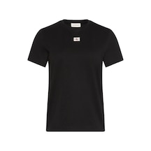 Calvin Klein Ss Woven Label Class, Ub1 Siyah Kadın T-shirt