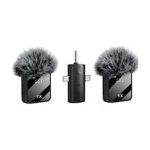 Tr K9-y2 Kablosuz Taşınabilir 3 In1 Yaka Mikrofonu Tüylü Mini Mic Tak Ve Çalıştır Canlı Yayın Vlog Kablosuz Ya