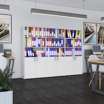 Kenzlife Klasör Dolabı Kilitli Kutalmış Byz 175 240 30 Klasörlük Kitaplık Ofis Arkalıksız Çok Renkli